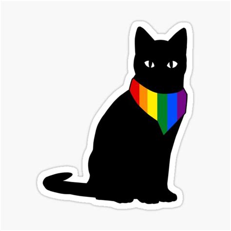 Gay Pride Cat Sticker By Gemified Redbubble