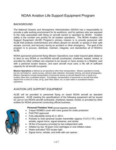 Aviation Life Support Equipment Program Office Of Marine And