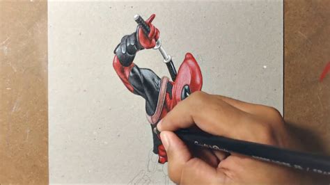 Desenhando O Deadpool Com Efeito 3d Drawing Deadpool 3d Youtube