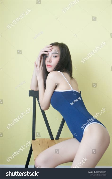 Sexy Asian Woman On Blue Bikini Stock Photo Shutterstock