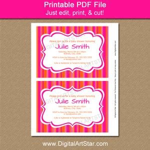 Baby Shower Invitation Template Hot Pink And Orange Baby Shower Invitations Girl Baby Shower