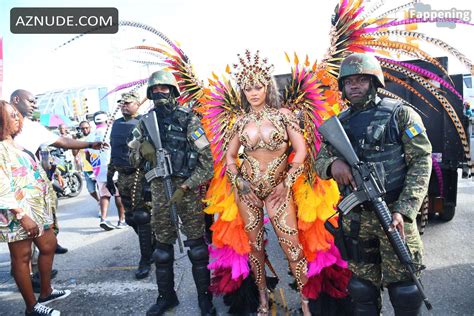 Rihanna Sexy Stuns In A Dazzling Bejeweled Bikini At Carnival Festival In Barbados Aznude