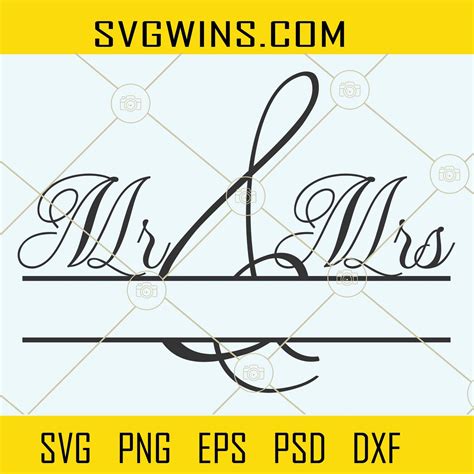 Split Mr And Mrs Monogram Svg Mr And Mrs Svg Split Monogram Svg