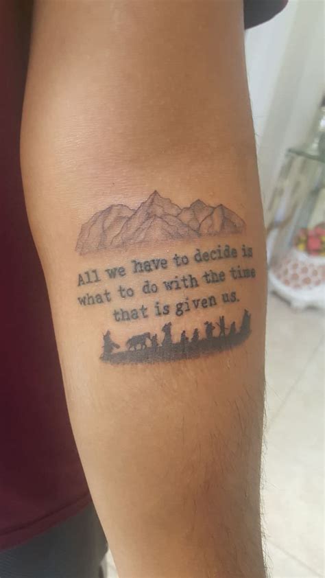 My first tattoo, love having a piece of Tolkien on me : r/lotr