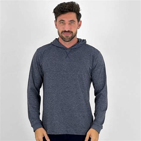 Camiseta Manga Longa Com Capuz - Camiseta Manga Longa Masculina com Capuz Dixie