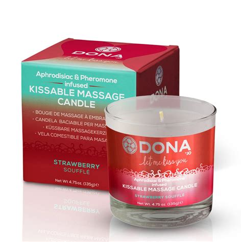 Купить массажная свеча DONA Kissable Massage Candle Strawberry Souffle ...