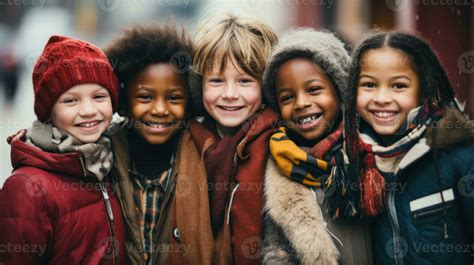 Smiling photo of children from different cultures. Generative AI 30502003 Stock Photo at Vecteezy