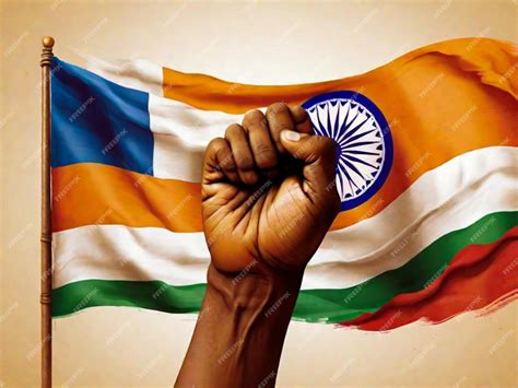 Premium AI Image | Illustration of HandHolding Indian Flag NRI day peoples with national flag