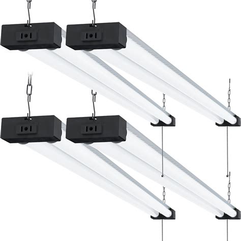 Sunco Lighting 4 Pack Industrial LED Shop Light 4 FT Linkable