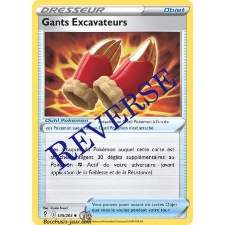 Carte Pokémon EB07 145 203 Gants Excavateurs Reverse