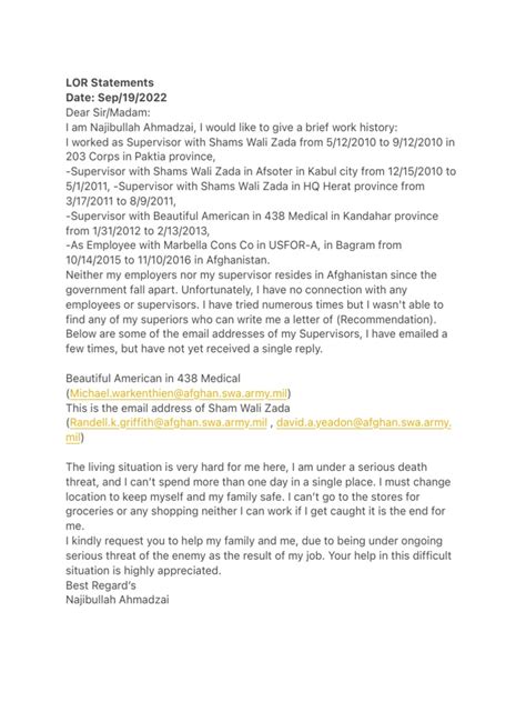 Lor Statements Pdf