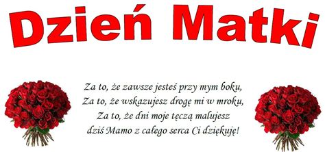 Bukiety Czerwonych Róż Z życzeniami Na Dzień Matki Życzenia Na