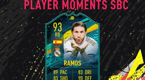 Fifa Sergio Ramos Player Moments Sfida Creazione Rosa