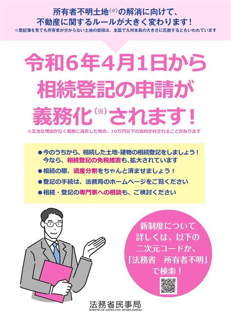 相続登記の申請義務化について／時津町