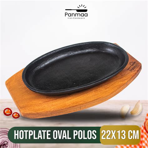 Panmaa Cast Iron Hot Plate Steak Plain Oval Steak Plate 22x13cm Shopee Singapore
