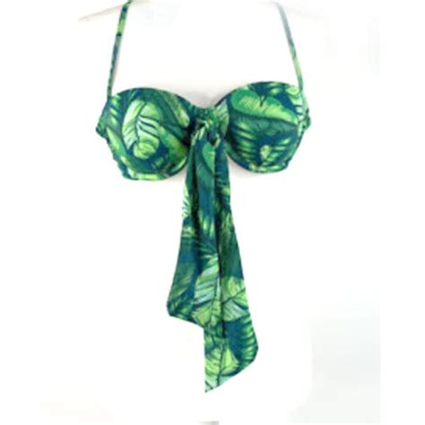 Shade Shore Swim Padded Underwire Shade Shore Green Palm Leaf Bikini Top 34c Poshmark