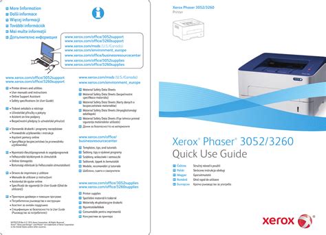 Xerox Phaser 3260 Quick Reference Guide Xerox® Phaser® 3052/3260