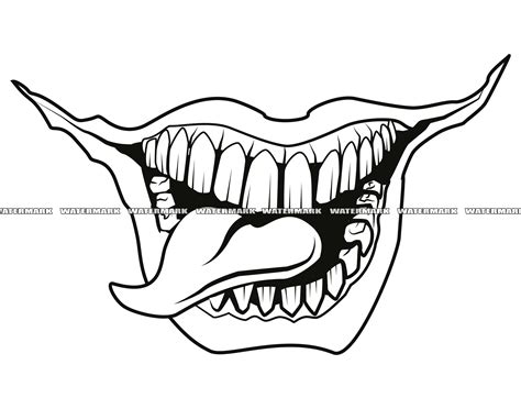 Scary Mouth Svg Scary Mouth Cut File Scary Mouth Dxf Scary Mouth Png