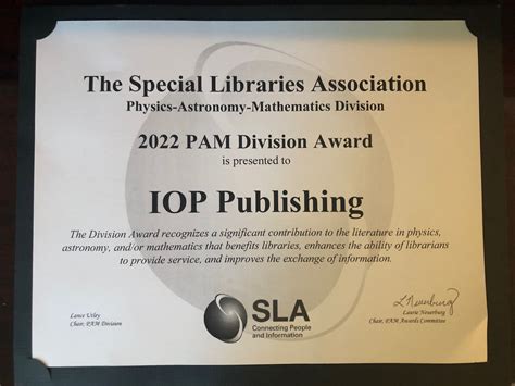 IOP Publishing honoured for its contribution to the literature of