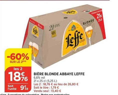 Promo Bière Blonde Abbaye Leffe chez Atac