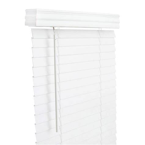 Living Accents Faux Wood 2 In Mini Blinds White Cordless 23 X 60 In