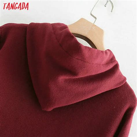 Tangada женский свитер женская толстовка худи вязаный свитер с ...