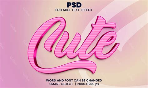 Cute Text Effect Photoshop Premium Psd File