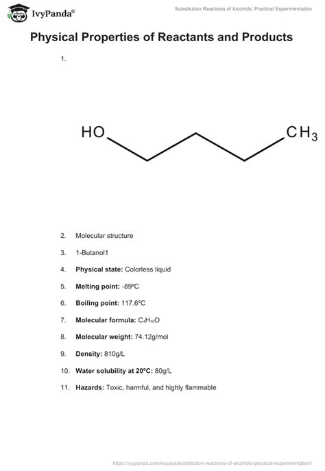 Substitution Reactions Of Alcohols Practical Experimentation 2290