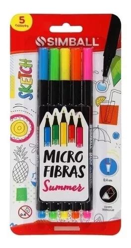 Simball Micro Fibras Sketch Summer Pack X5 Colores