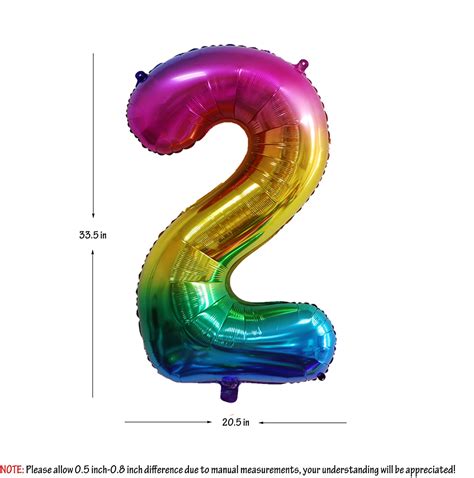 Bright Rainbow Foil Number Balloon 40 Inch Large Giant Foil Balloons