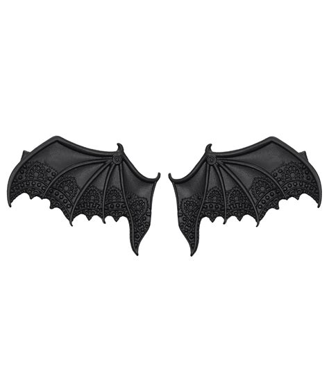 Barrettes à cheveux ailes de chauves souris noires Set de 2 goth