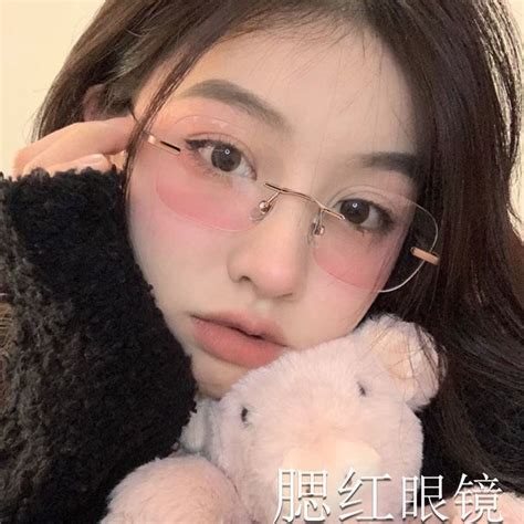 Mắt Kính mát kính ko viền kim tuyến tròng ombre má hồng siêu hot Bự