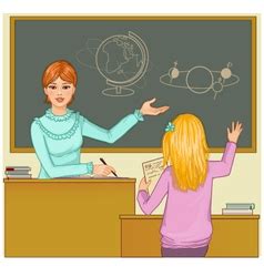 Teacher and children at blackboard eps10 Vector Image
