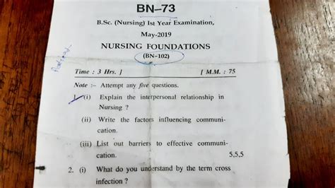 Bsc Nursing 1st Year NURSING FOUNDATION 2019 Question Paper YouTube