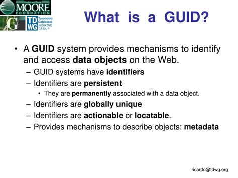 Ppt Globally Unique Identifiers For Biodiversity Informatics Guid