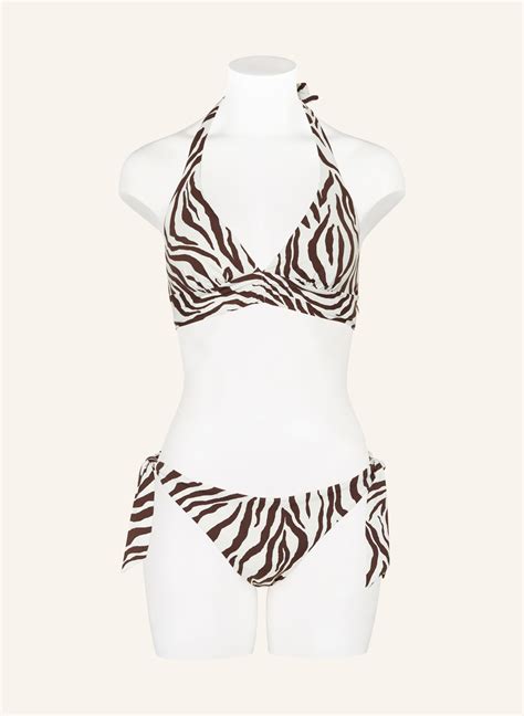 Max Mara BEACHWEAR Triangel Bikini Hose SILVANA In Weiss Dunkelbraun