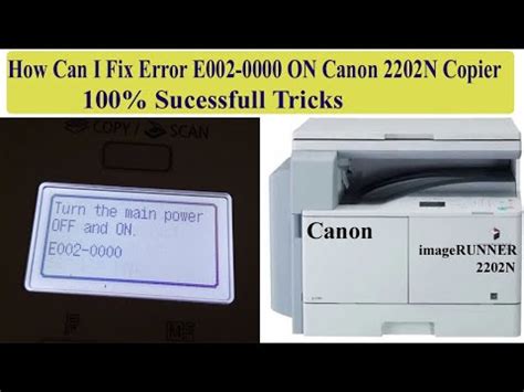 Canon Ir Error Code E Easy Way To Solved Youtube