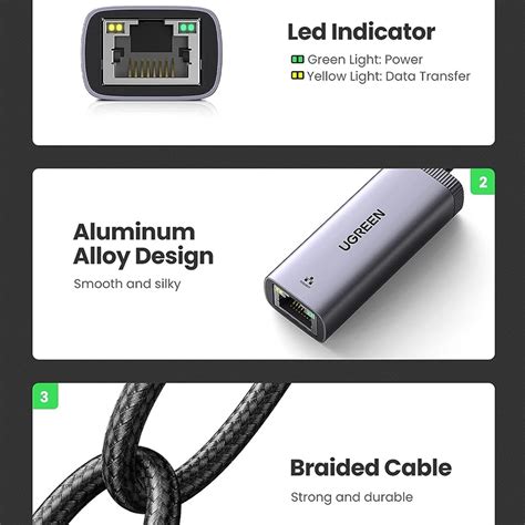 Cáp Chuyển Usb Type C Sang Lan 1gbps Ugreen 40322