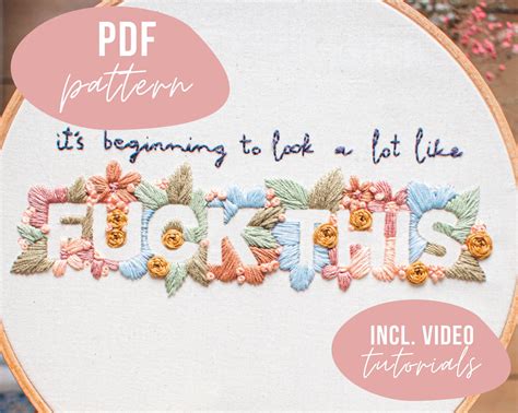 PDF PATTERN Modern Font Embroidery Fuck This Christmas Etsy