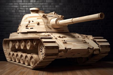 Premium Ai Image A Wooden Tank Made By The Company Of The Tank