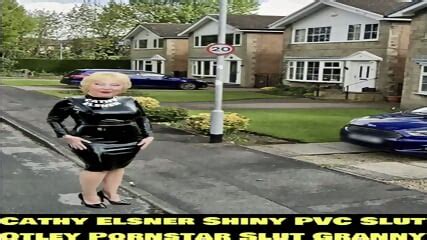 Cathy Shiny PVC Tight Dress Porn Kinky Slut Granny High Heel Slut