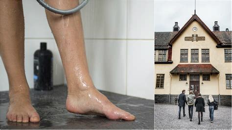 Elever filmades när de hade sex i duschen på svenskt gymnasium