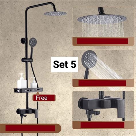 Shower Set Rain Shower Shower Head 3 4 Function High Class Cool Hot Mixer Tap Faucet Water