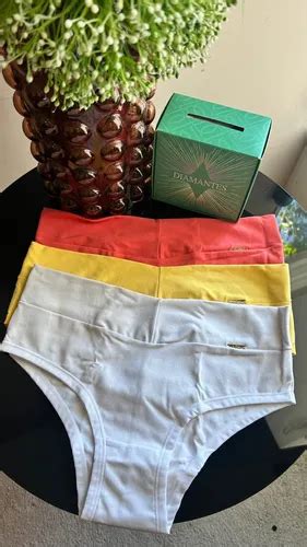 Kit Calcinhas Pala Alta Cotton Algod O Diamantes Lingerie Frete Gr Tis