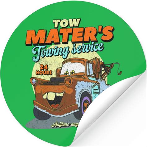 Retro 90s Tow Mater Towing Service Stickers Disney Cars Movie Stickers ...