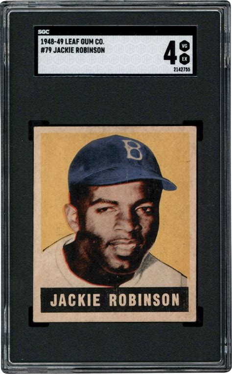 Leaf Baseball Jackie Robinson Rookie Card Sgc Vg Ex