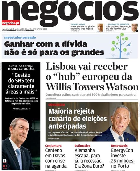 Capa Jornal De Negócios De 2023 01 16