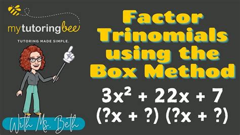 How To Factor Trinomials Using The Box Method Youtube