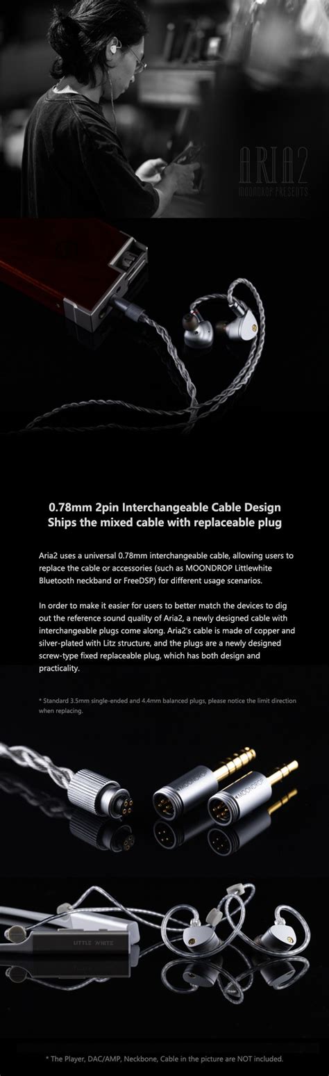 Moondrop Aria 2 / Aria2 Full-Field Hi-Fi Patent Dynamic Driver In-Ear ...