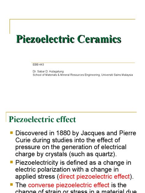 Chapter 4-Piezoelectric Ceramics | PDF | Piezoelectricity | Crystal Structure